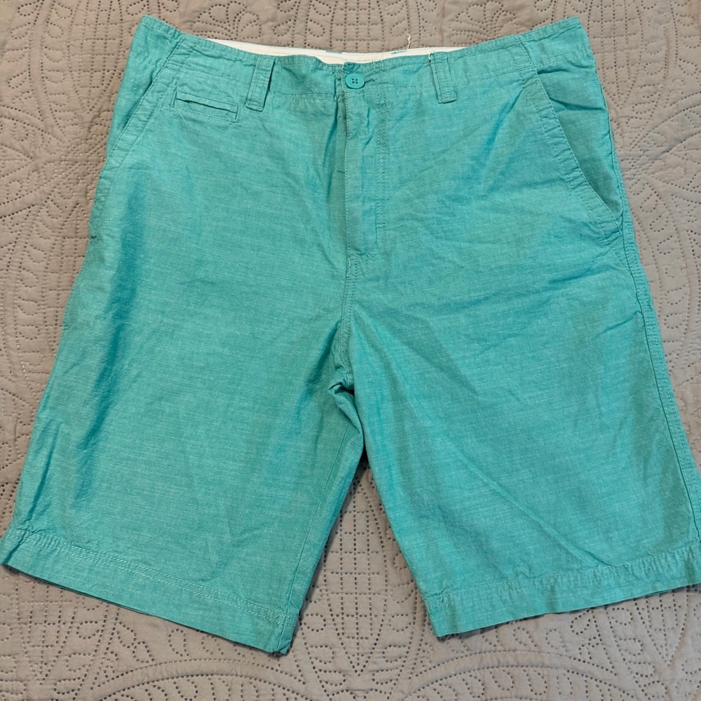 Faded Glory Men's Aqua Flat Front Shorts
